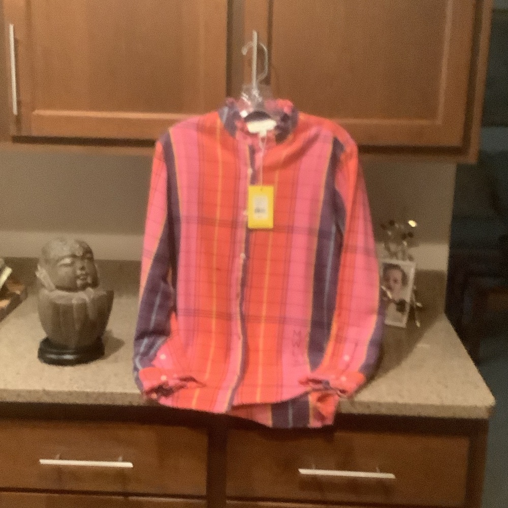 Kerri Rosenthal plaid flannel button shirt